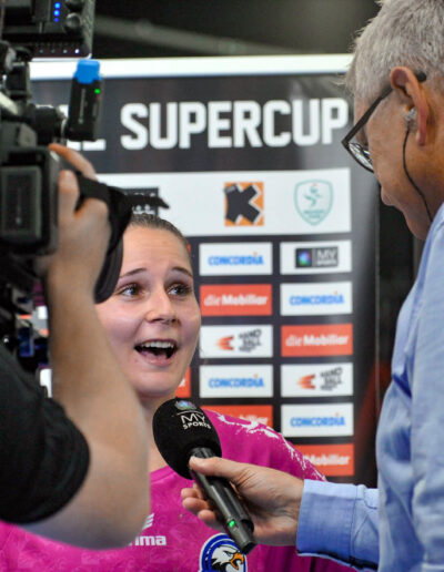 Interview am Handball Supercup im August 2019.